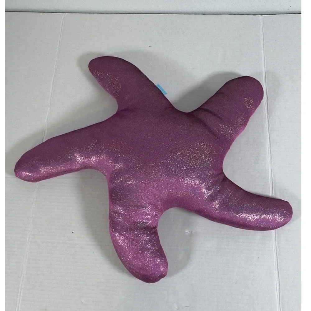 Disney Starfish Decorative Pillow Kids Little Mermaid Purple Shimmer Glitter